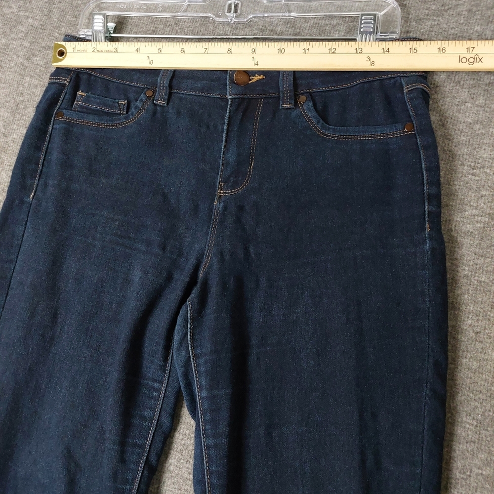D. JEANS WOMENS BLUE DARK WASH SKINNY SOFT CASUAL SYRETCH DENIM PANTS SIZE 10 - Picture 2 of 9